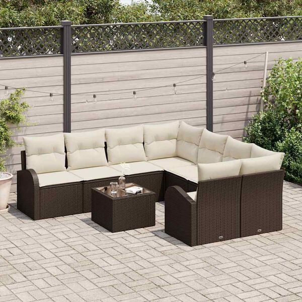 vidaXL Gartensofa-set Braun 55 x 55 x 37 cm Poly-Rattan