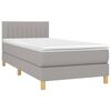 vidaXL Boxspringbett mit Matratze & LED Hellgrau 90x200 cm Stoff