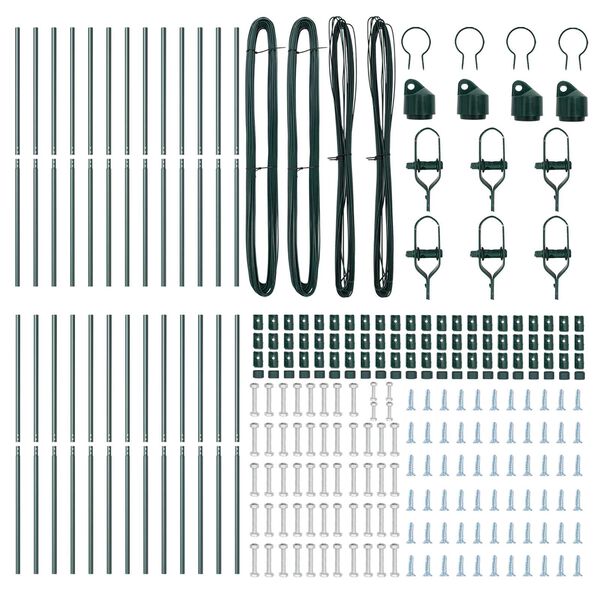vidaXL Zaunpfosten Sonstiges 26 pcs Grün 3,2 x 3,2 x 210 cm Stahl