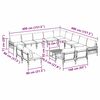 vidaXL Gartensofa-set mit Kissen 14 pcs Schwarz Stahl