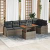 vidaXL Garten-Sofa-Set mit Kissen 7 pcs Grau