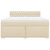 vidaXL Boxspringbett mit Matratze Creme 180x200 cm Stoff
