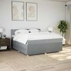 vidaXL Boxspringbett mit Matratze Hellgrau 200x200 cm Stoff