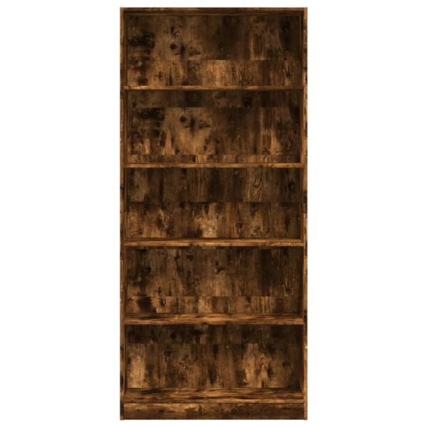 vidaXL Bücherregal Räuchereiche 80x24x176 cm Holzwerkstoff