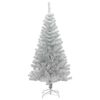 vidaXL Weihnachtsbaum mit 150 LEDs mit St&auml;nder Silber 120 cm PET