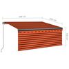 vidaXL Markise Manuell Einziehbar mit Rollo 3x2,5 m Orange & Braun