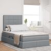 vidaXL Bett mit Stauraum und LED Hellgrau 120 x 190 cm Polyester