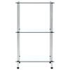 vidaXL Regal mit 3 Ablagen Transparent 40x40x67 cm Hartglas