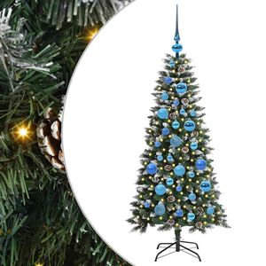vidaXL K&uuml;nstlicher Weihnachtsbaum Gr&uuml;n 120 cm PVC, Plastik und Stahl
