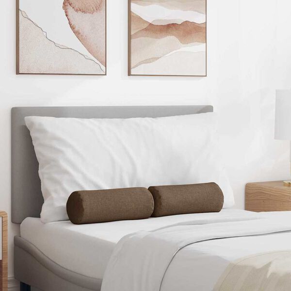 vidaXL Bolsterkissen 2 St&uuml;ck Braun &Oslash; 15 x 40 cm Stoff