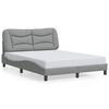 vidaXL Bettgestell ohne Matratze "Hvar" Hellgrau 140x200 cm Stoff