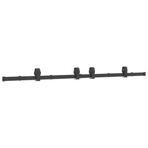 vidaXL Schiebet&uuml;rbeschlag-Set 183 cm Stahl Schwarz