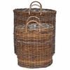 vidaXL Blumentopf K&ouml;rbchen mit Speicher 2 pcs Braun Lacak Rattan
