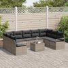 vidaXL Sofa Set mit Kissen 10 pcs Grau Poly-Rattan