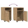 vidaXL Schrank mit Rollen Artisan-Eiche 33x38x60 cm Holzwerkstoff
