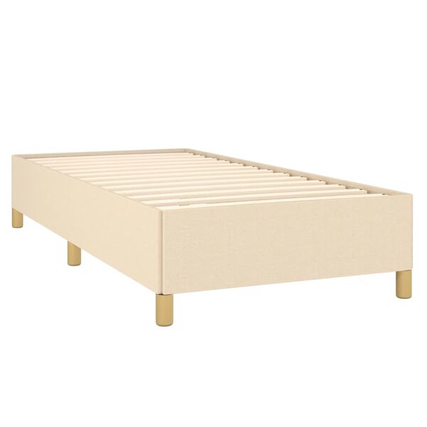 vidaXL Boxspringbett mit Matratze Creme 90x200 cm Stoff