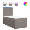 vidaXL Boxspringbett mit Matratze Taupe 90x200 cm Stoff