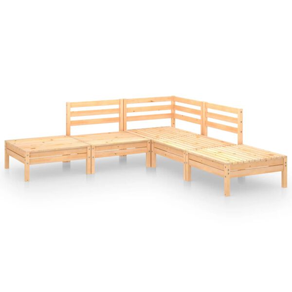 vidaXL 5-tlg. Garten-Lounge-Set Massivholz Kiefer