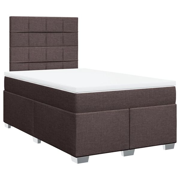 vidaXL Boxspringbett mit Matratze Dunkelbraun 120x190 cm Stoff