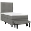 vidaXL Boxspringbett mit Matratze Dunkelgrau 90x190 cm Stoff