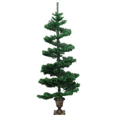 vidaXL Spiral-Weihnachtsbaum mit Beleuchtung und Topf Grün 120 cm