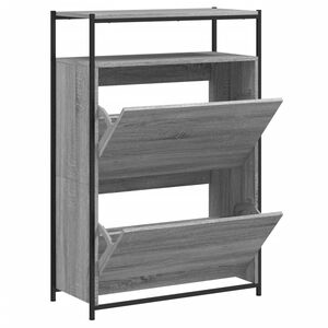 vidaXL Schuhschrank Grau Sonoma 75x34x112 cm Holzwerkstoff