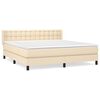 vidaXL Boxspringbett mit Matratze Creme 160x200 cm Stoff