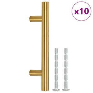 vidaXL M&ouml;belgriffe 10 Stk. Golden 64 mm Edelstahl