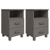 vidaXL Nachttische HAMAR 2 Stk. Hellgrau 40x35x62 cm Massivholz