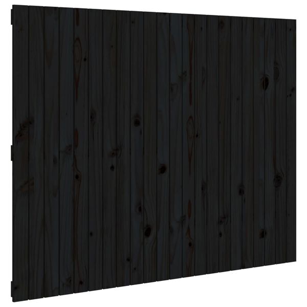 vidaXL Wand-Kopfteil Schwarz 140x3x110 cm Massivholz Kiefer