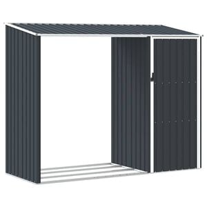 vidaXL Garten Brennholzlager Anthrazit 245x98x159 cm Verzinkter Stahl