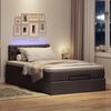 vidaXL Ottoman-Bett mit Matratze & LEDs Dunkelbraun 120x190 cm Stoff