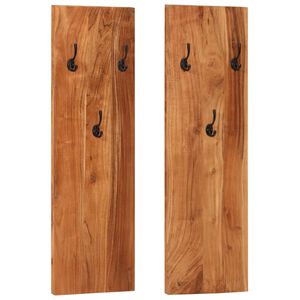 vidaXL Wandgarderoben 2 Stk. 36x3x110 cm Massivholz Akazie
