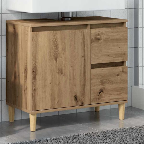 vidaXL Waschbeckenunterschrank Artisan-Eiche 65x33x60 cm Holzwerkstoff