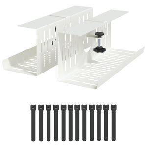 vidaXL Unter dem Schreibtisch Kabelmanagement Tray 2 Stk. Wei&szlig;