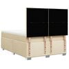 vidaXL Boxspringbett mit Matratze Creme 140x190 cm Stoff
