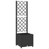 vidaXL Garten-Pflanzgef&auml;&szlig; mit Spalier Schwarz 40 x 40 x 136 cm PP