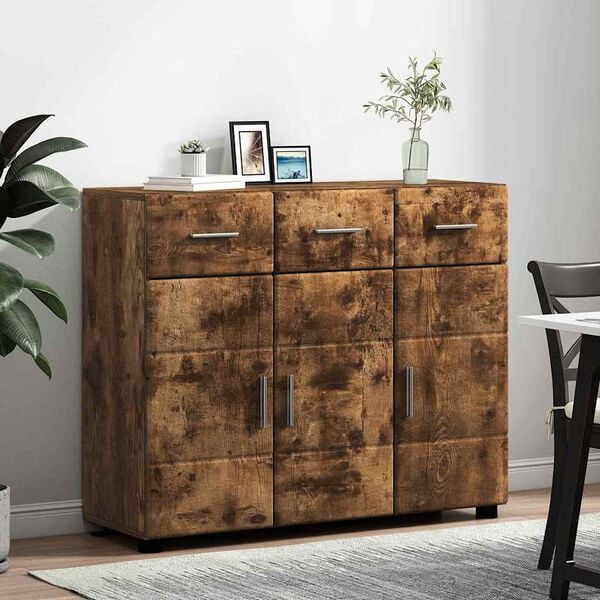 vidaXL Sideboard Ger&auml;ucherte Eiche 88,5 x 30,5 x 73 cm Holzwerkstoff