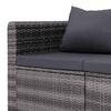 vidaXL 4-tlg. Garten-Sofagarnitur mit Kissen Grau Poly Rattan