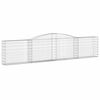 vidaXL Gabionen mit Hochbogen 10 Stk. 400x30x80/100cm Verzinktes Eisen