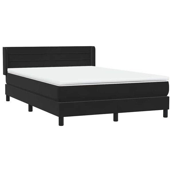 vidaXL Boxspringbett mit Matratze Schwarz 160x210 cm Samt