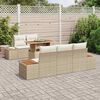 vidaXL Garten-Sofa-Set mit Speicher 6 pcs Beige Poly Rattan
