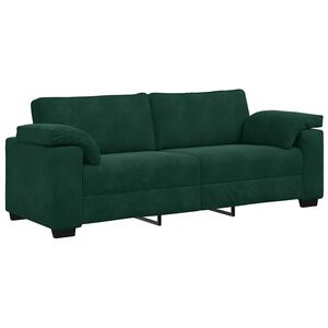 vidaXL 3-Sitzer-Sofa Dunkelgr&uuml;n 220x77x82 cm Samt