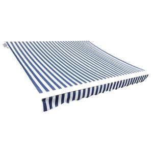 vidaXL Ersatzstoff f&uuml;r Markise Blau und Wei&szlig; 300x250 cm Polyester