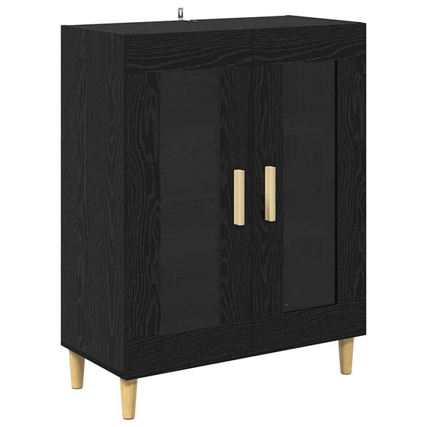 vidaXL Sideboard Schwarz Eichen-Optik 69,5 x 34 x 90 cm Holzwerkstoff
