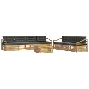 vidaXL Outdoor-Sofagarnitur 8 stk. Wei&szlig; und Anthrazit Polyester