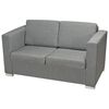 vidaXL Sofa 2-Sitzer Stoff Hellgrau