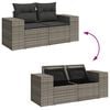 vidaXL 10-tlg. Garten-Sofagarnitur mit Kissen Grau Poly Rattan