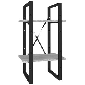 vidaXL B&uuml;cherregal 2 F&auml;cher Grau Sonoma 40x30x70 cm Holzwerkstoff