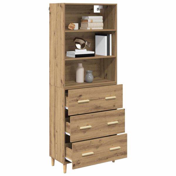 vidaXL Highboard Artisan-Eiche 69,5 x 32,5 x 180 cm Holzwerkstoff